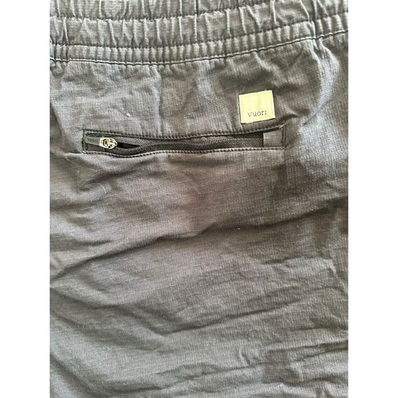 Vuori Women's Vintage Ripstop Shorts Size L Charcoal Gray Raw Hem Drawstring - Picture 5 of 9